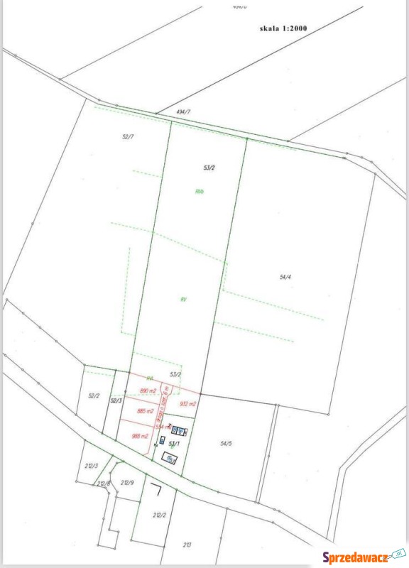 Działka budowlana Lewiczyn sprzedam, pow. 900 m2  (9a)
