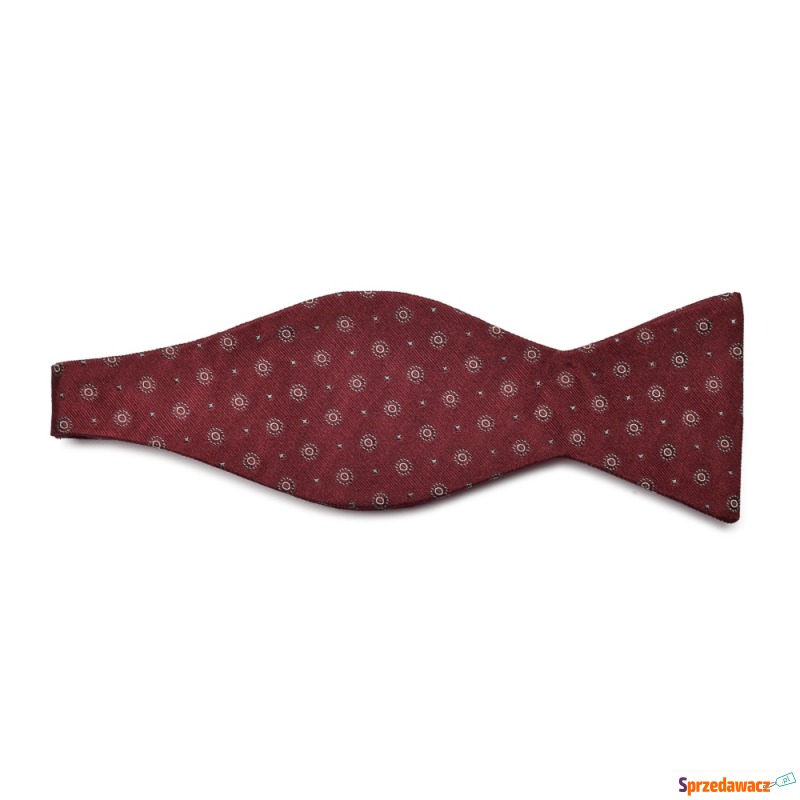 Elegancka bordowa mucha wiązana...
