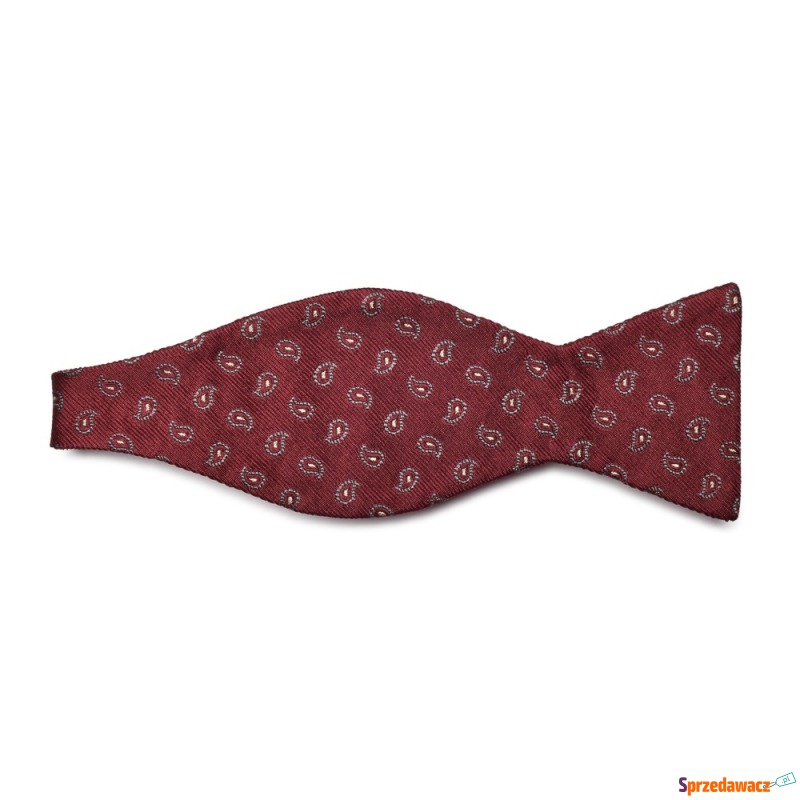 Elegancka bordowa mucha wiązana...