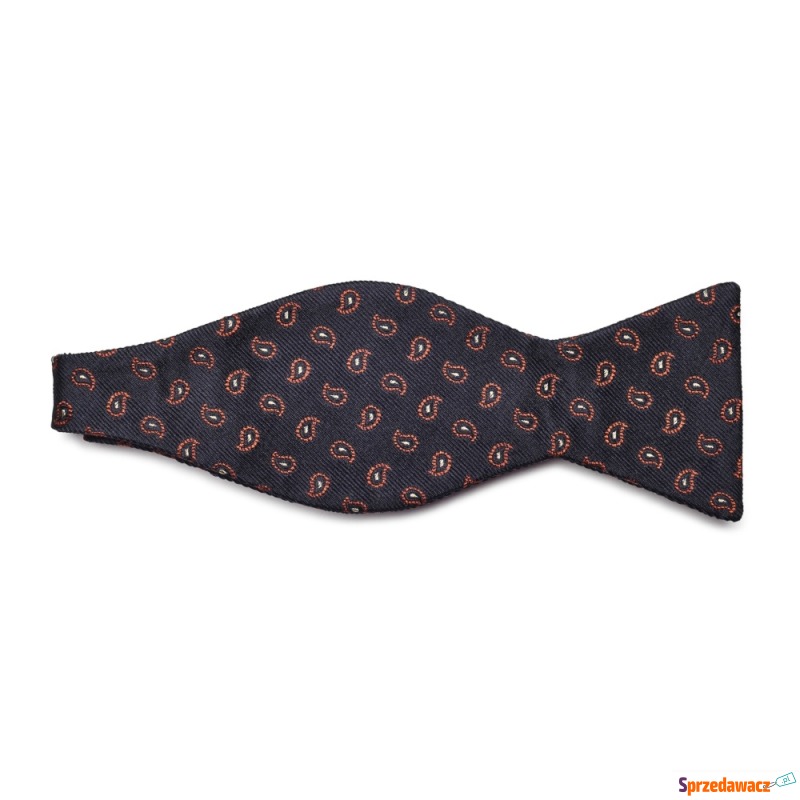 Elegancka granatowa mucha wiązana...