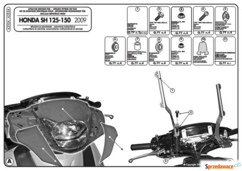 GIVI A315A MOCOWANIE SZYBY HONDA...