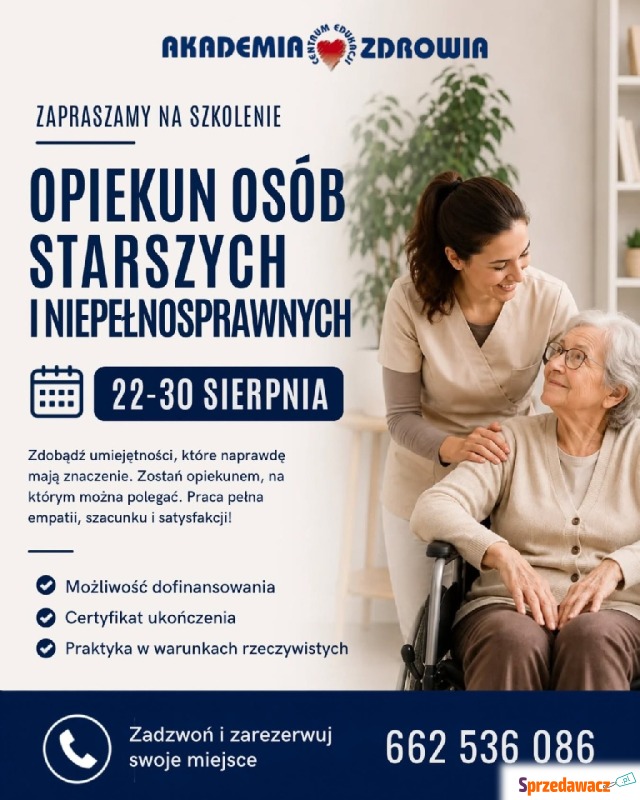Szkolenie Opiekun osób starszych i niepełnosp... - Opieka dla seniora - Kielce