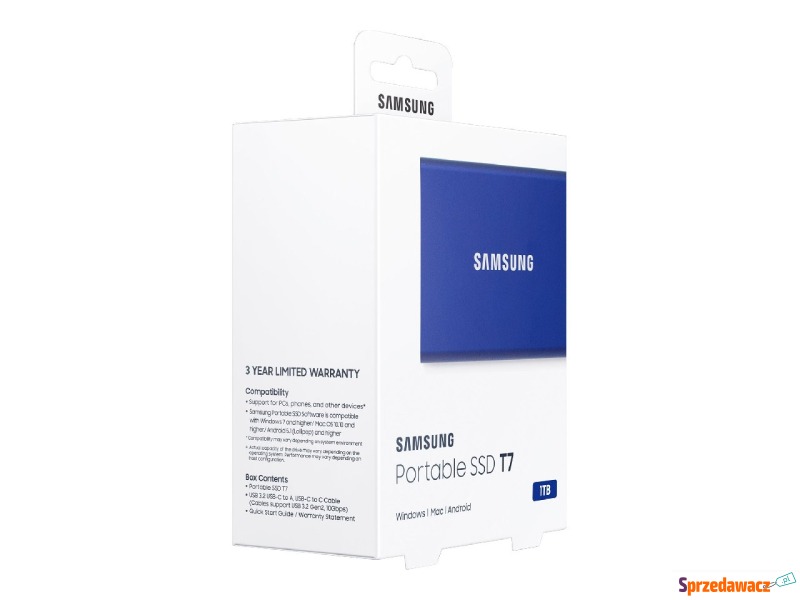 Dysk Samsung SSD T7 1TB MU-PC1T0H/WW Niebieski - Dyski twarde - Grudziądz