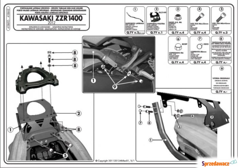 GIVI 4106FZ STELAŻ CENTRALNY KUFRA...