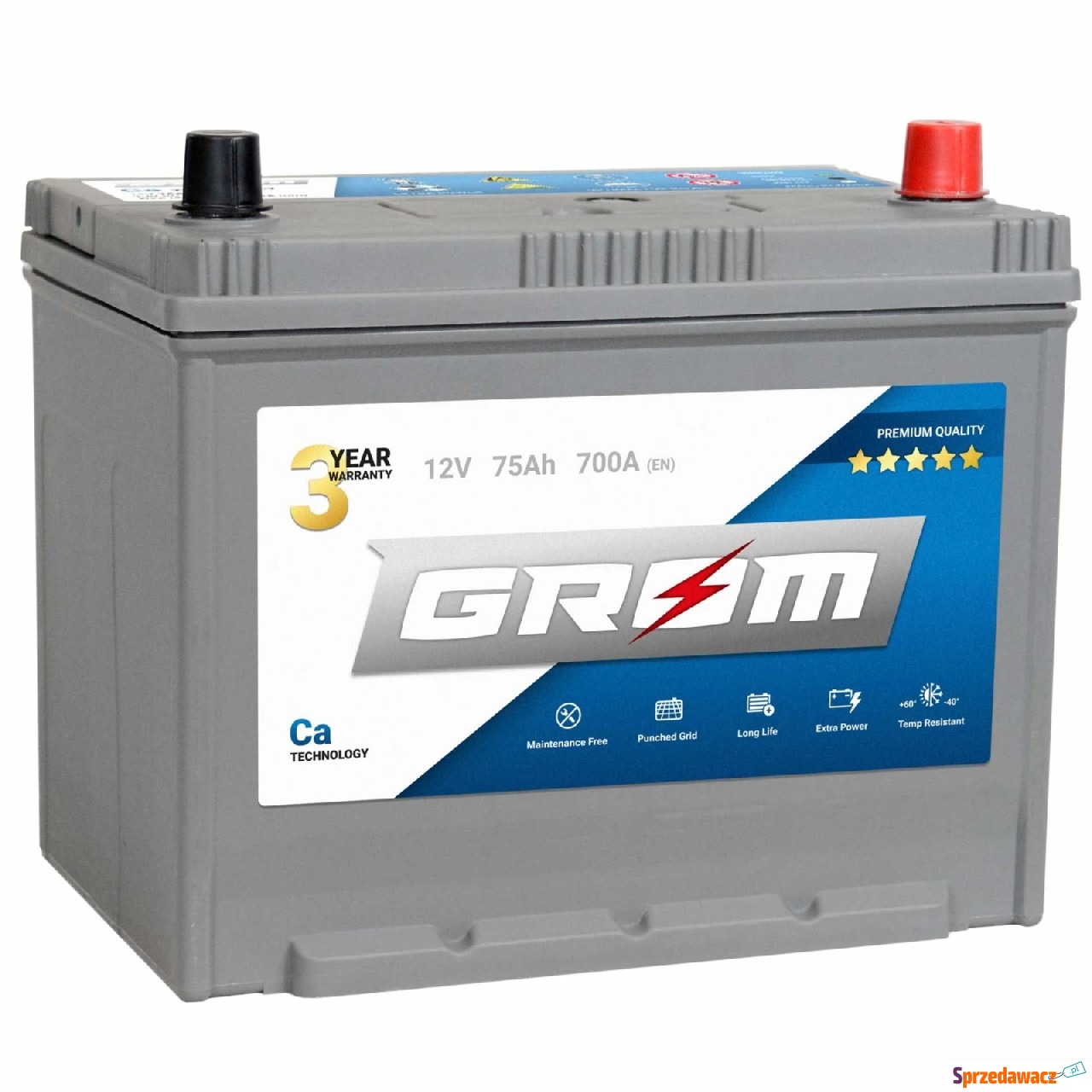 Akumulator 75Ah 700A GROM premium...