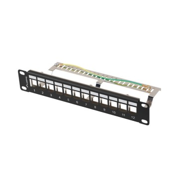 Patch panel Lanberg Patch panel pusty 12 port 1U 10'' FTPczarny