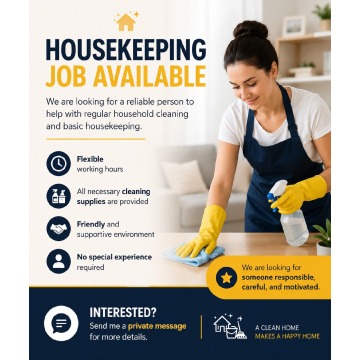 Housekeeping Job Available