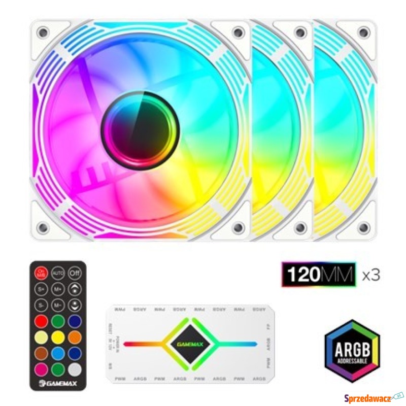 Gamemax Case Fan | KF300 WH | White - Chłodzenie (Wiatraki,... - Gdynia