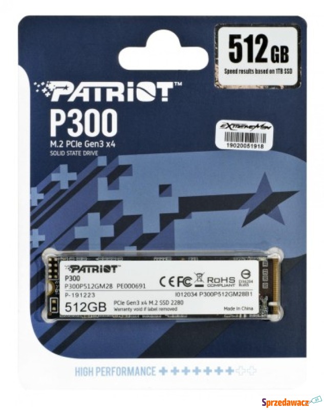 SSD Patriot P300 M.2 PCI-Ex4 NVMe...
