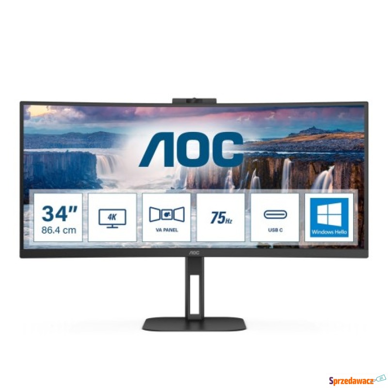 AOC V5 CU34V5CW/BK LED display 86,4 cm (34") 3440... - Monitory LCD i LED - Ostrołęka