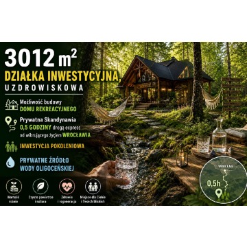 Działka inwestycyjna Ostrowina sprzedam, pow. 3012 m2  (30.1a), uzbrojona - zdjęcie 1