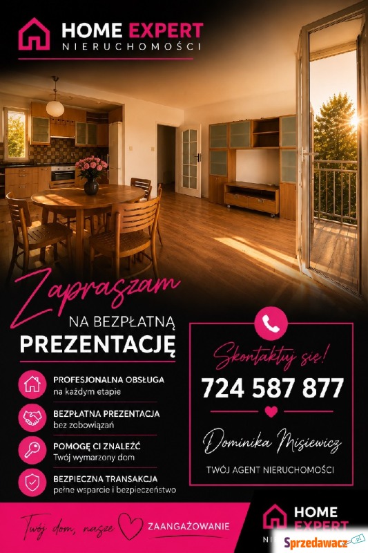 Mieszkanie trzypokojowe Wrocław - Krzyki,   63 m2, parter - Sprzedam