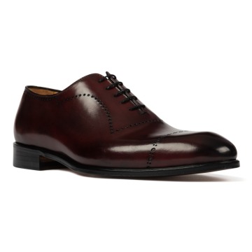 Eleganckie bordowe skórzane buty lotniki VAN THORN 43