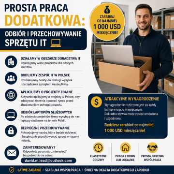 Prosta praca dodatkowa: odbiór i przechowywanie sprzętu IT