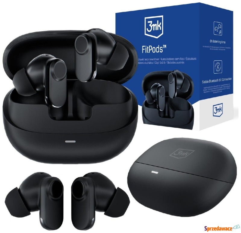 3mk FitPods BT 6.0 czarne - Słuchawki - Włocławek