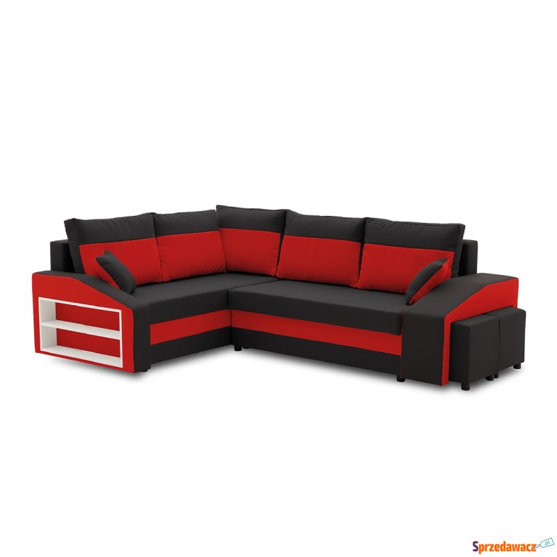 Narożnik, lewy, półka, pufy w prawym, LUSSO,... - Sofy, fotele, komplety... - Konin