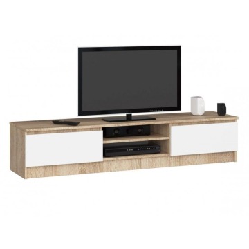 Szafka rtv, NOVA 160x40x33 cm, dąb sonoma, biel, mat