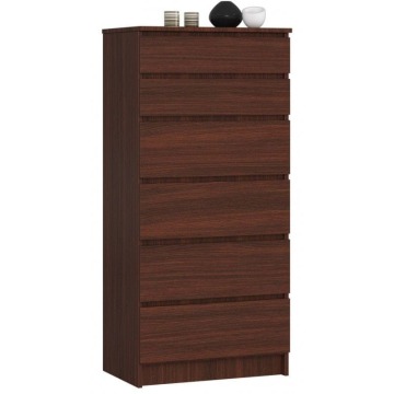 Komoda do sypialni, pokoju, 6 szuflad, STILO, 60x40x130 cm, wenge, mat