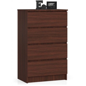 Komoda do sypialni, 4 szuflady, STILO, 60x40x99 cm, wenge, mat