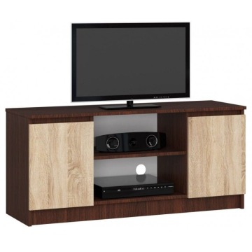 Szafka rtv, półki, NOVA, 120x40x55 cm, wenge, dąb sonoma, mat