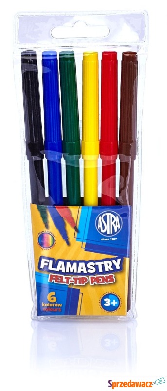 Flamastry Astra 6 kolorów - Artykuły papiernicze... - Lubin