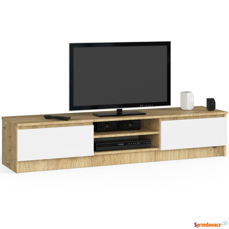 Szafka rtv, NOVA 160x40x33 cm, dąb artisan, biel,... - Szafki RTV - Elbląg