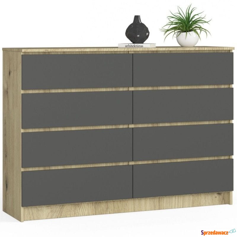 Komoda do sypialni, STILO, 8 szuflad, 140x40x99... - Komody - Częstochowa